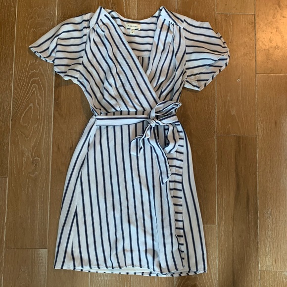 Monteau Dresses & Skirts - Monteau blue and white striped dress!